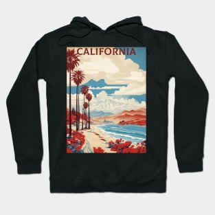 California United States of America Travel Vintage Poster Hoodie